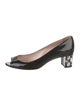 Miu Miu Patent Leather Crystal Embellishments Pumps