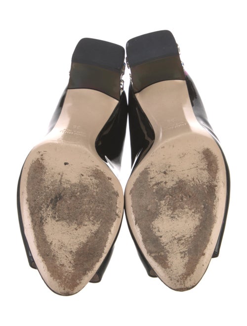 Miu Miu Patent Leather Crystal Embellishments Pumps