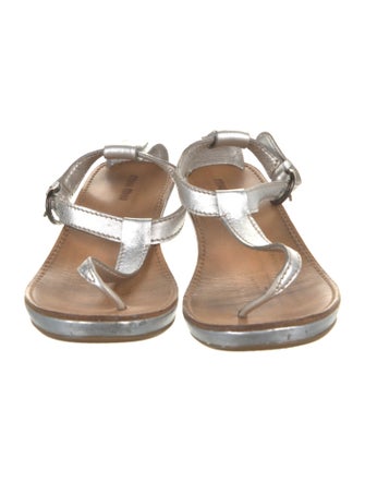 Miu Miu Leather T-Strap Sandals