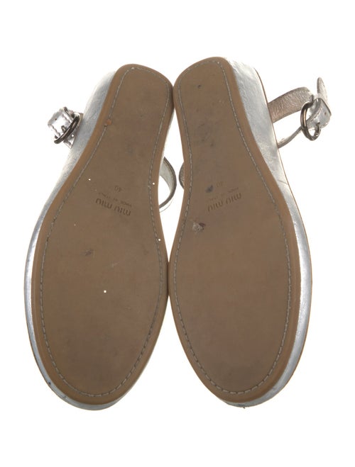 Miu Miu Leather T-Strap Sandals