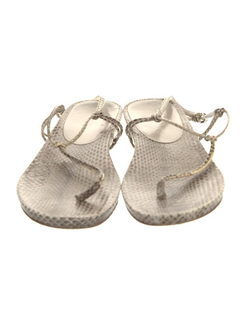 Miu Miu Snakeskin Animal Print T-Strap Sandals
