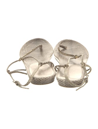 Miu Miu Snakeskin Animal Print T-Strap Sandals