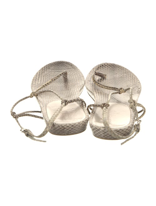 Miu Miu Snakeskin Animal Print T-Strap Sandals