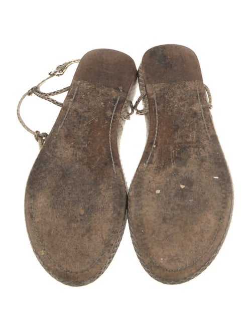 Miu Miu Snakeskin Animal Print T-Strap Sandals