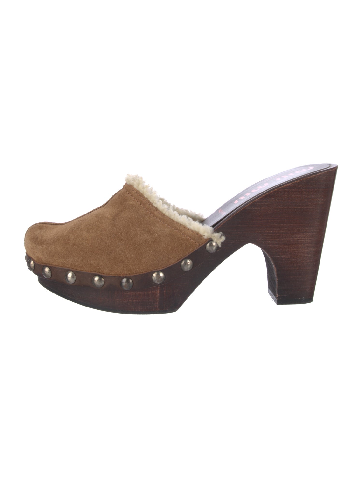 Miu Miu Suede Colorblock Pattern Mules