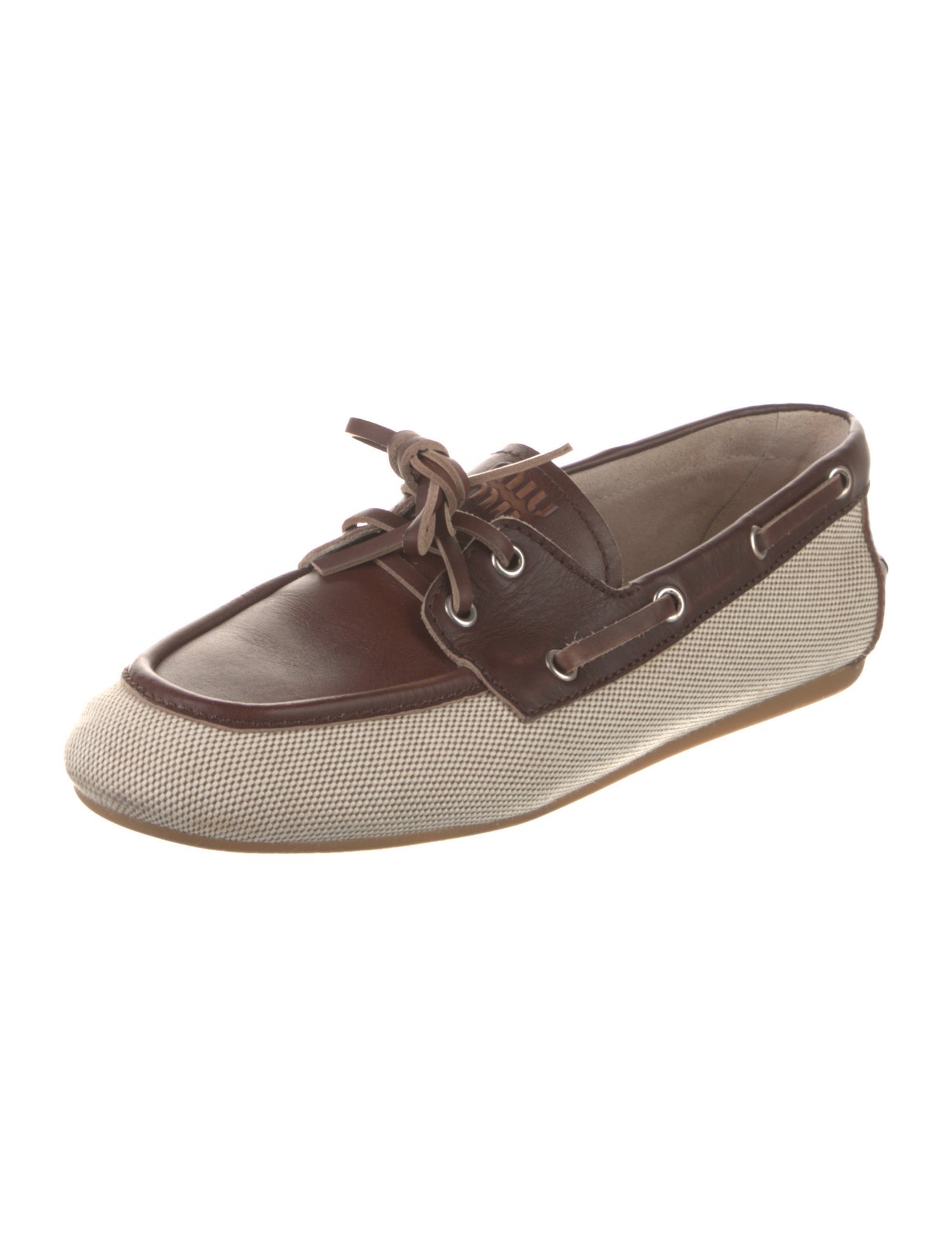 Miu Miu Leather Colorblock Pattern Loafers