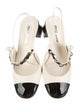 Miu Miu Leather Chain-Link Accents Slingback Pumps