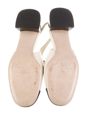 Miu Miu Leather Chain-Link Accents Slingback Pumps