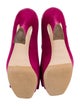Miu Miu Suede Bow Accents T-Strap Pumps