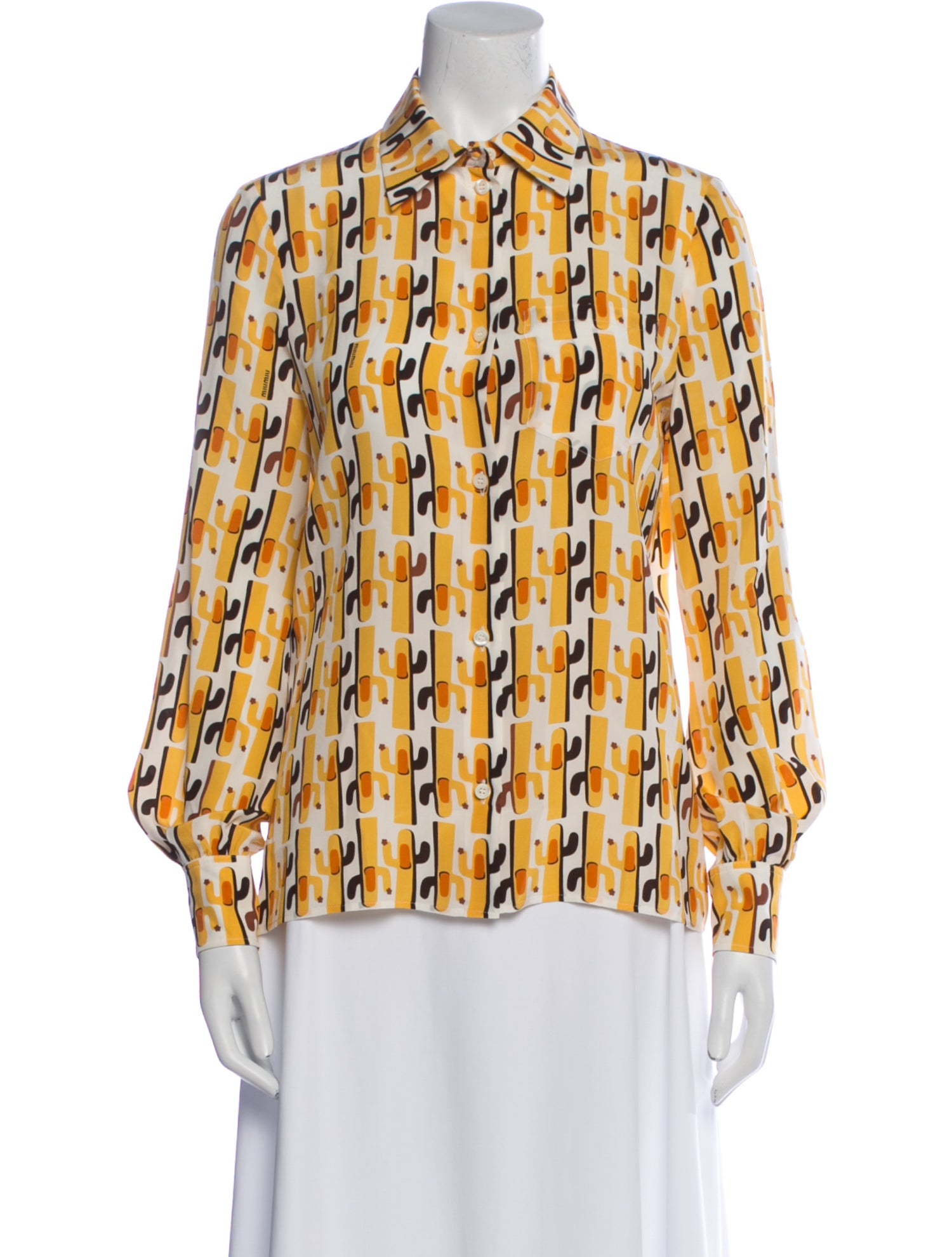 Miu Miu 2015 Silk Button-Up Top