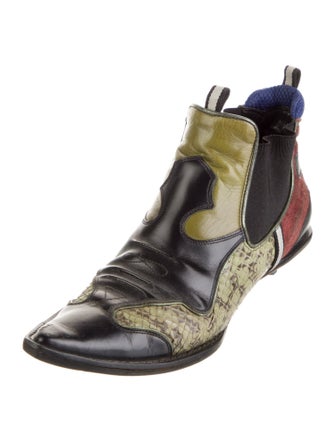 Miu Miu Leather Printed Chelsea Boots