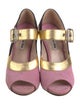 Miu Miu Suede Colorblock Pattern Sandals