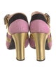 Miu Miu Suede Colorblock Pattern Sandals