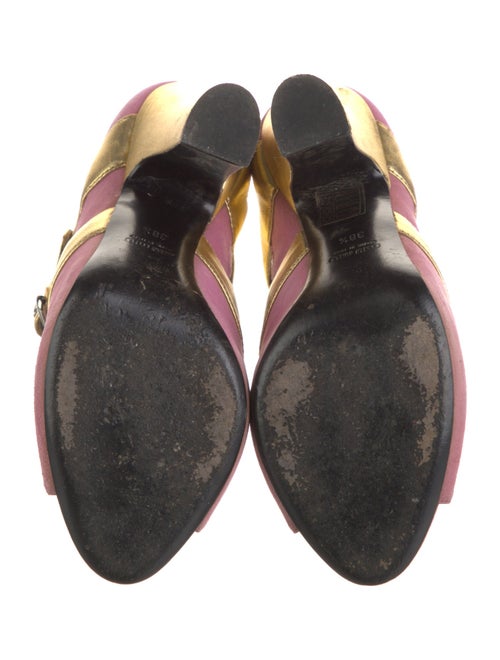 Miu Miu Suede Colorblock Pattern Sandals