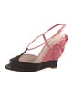 Miu Miu Satin Colorblock Pattern Slingback Sandals