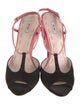 Miu Miu Satin Colorblock Pattern Slingback Sandals