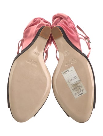 Miu Miu Satin Colorblock Pattern Slingback Sandals