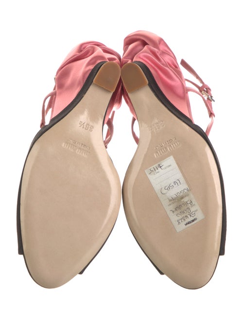 Miu Miu Satin Colorblock Pattern Slingback Sandals