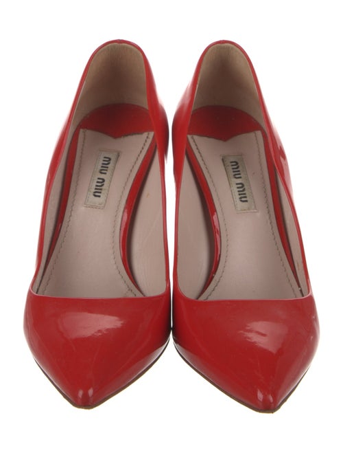 Miu Miu Patent Leather Glitter Accents Pumps