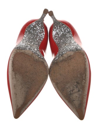 Miu Miu Patent Leather Glitter Accents Pumps