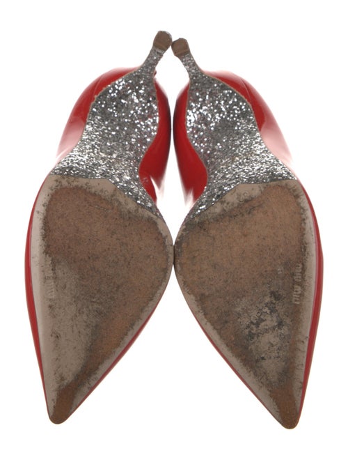 Miu Miu Patent Leather Glitter Accents Pumps