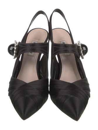 Miu Miu Satin Crystal Embellishments Slingback Pumps