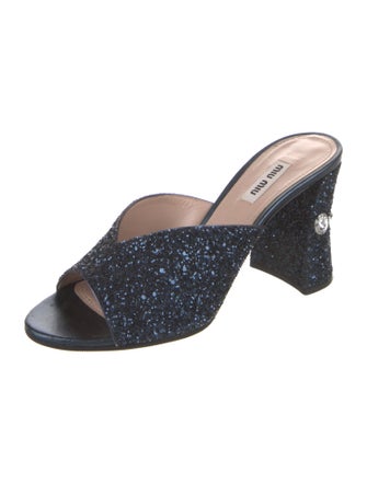 Miu Miu Glitter Glitter Accents Slides