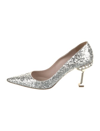 Miu Miu Glitter Crystal Embellishments Pumps