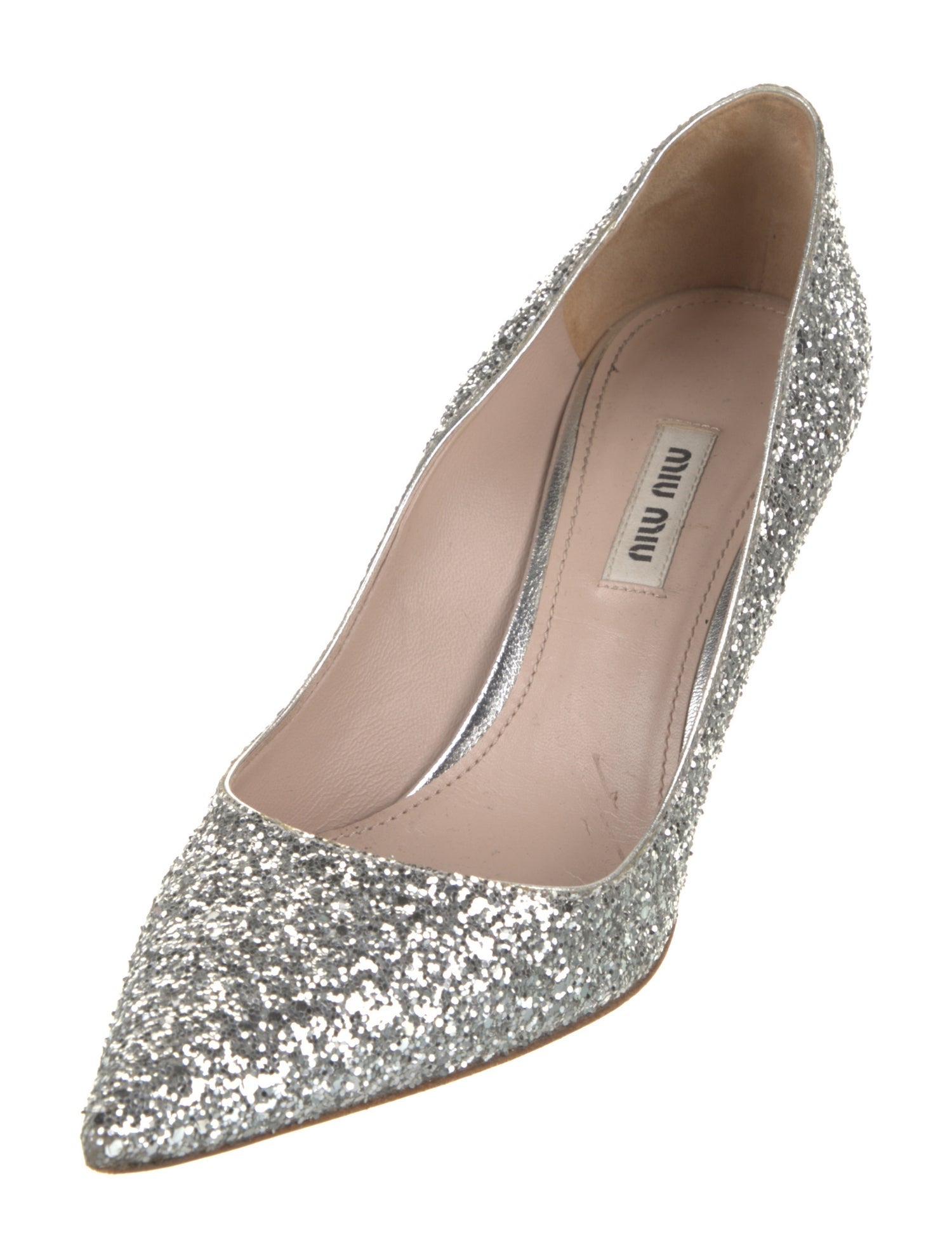 Miu Miu Glitter Crystal Embellishments Pumps