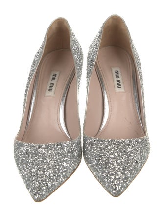Miu Miu Glitter Crystal Embellishments Pumps
