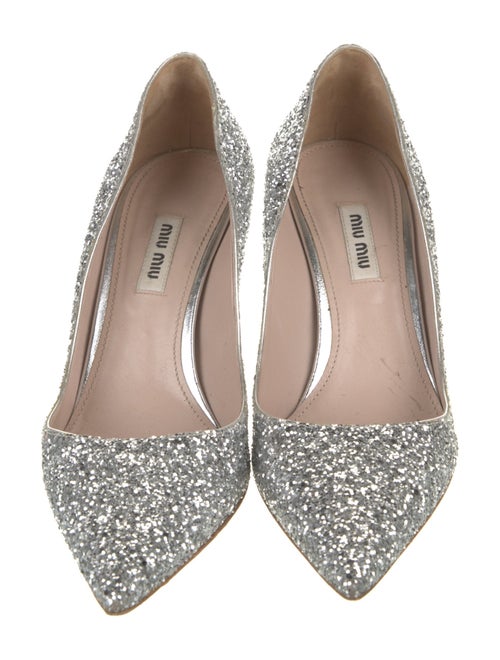 Miu Miu Glitter Crystal Embellishments Pumps