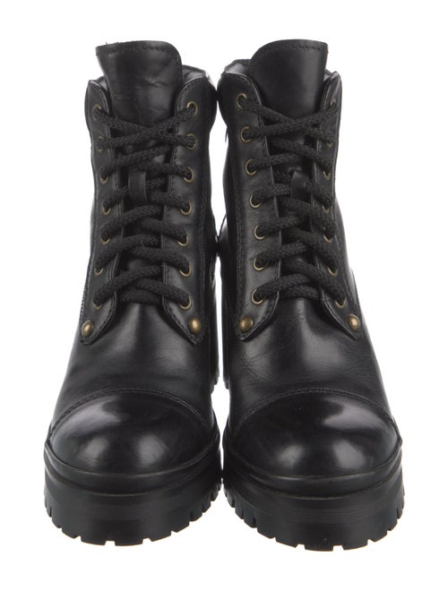 Miu Miu Leather Combat Boots