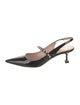 Miu Miu Patent Leather Crystal Embellishments Slingback Pumps