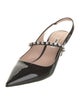 Miu Miu Patent Leather Crystal Embellishments Slingback Pumps
