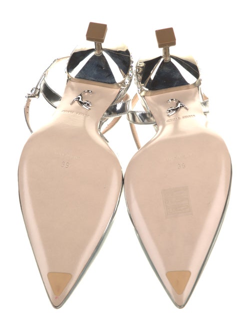 Miu Miu Patent Leather Crystal Embellishments Slingback Pumps