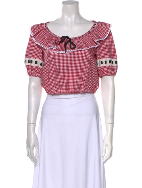 Miu Miu 2020 Plaid Print Crop Top