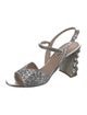 Miu Miu Glitter Glitter Accents Slingback Sandals