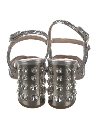 Miu Miu Glitter Glitter Accents Slingback Sandals