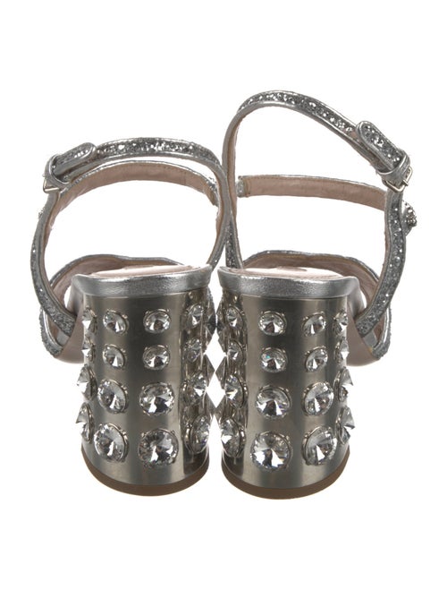 Miu Miu Glitter Glitter Accents Slingback Sandals