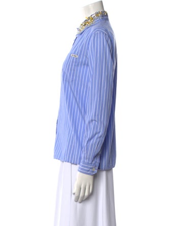 Miu Miu 2017 Striped Button-Up Top