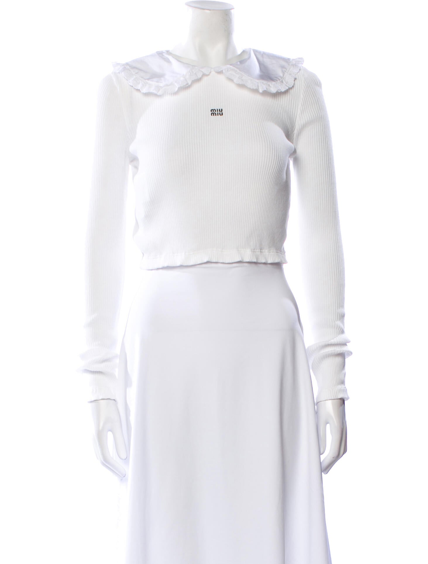 Miu Miu 2021 Mock Neck Crop Top