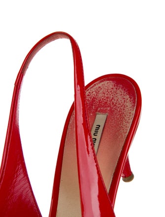 Miu Miu Patent Leather Slingback Sandals