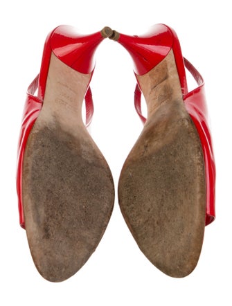 Miu Miu Patent Leather Slingback Sandals