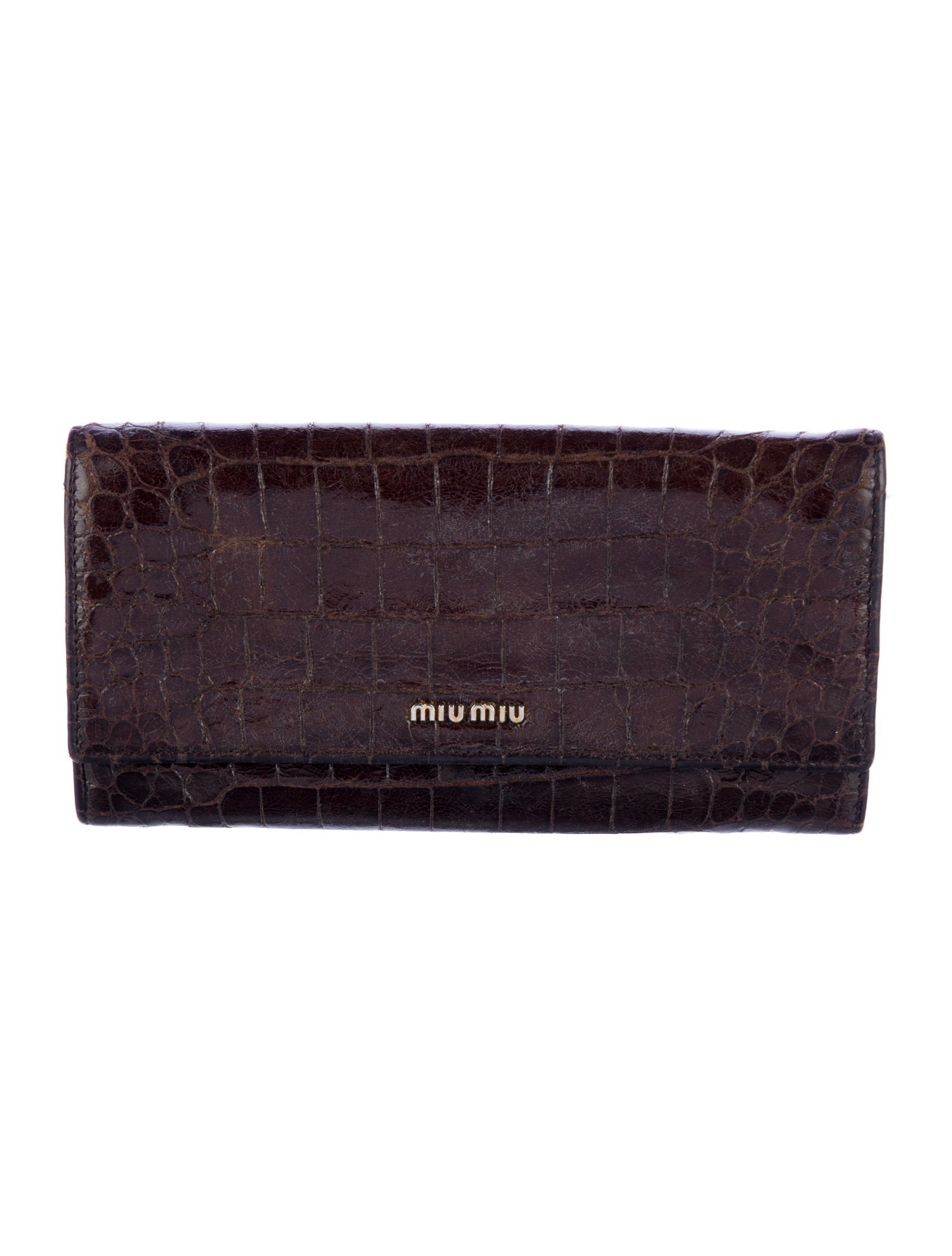 Miu Miu Embossed Leather Printed Continental Wallet