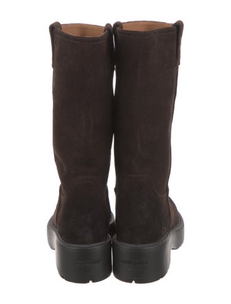 Miu Miu Suede Crystal Embellishments Moto Boots