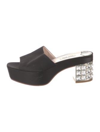Miu Miu Satin Crystal Embellishments Slides