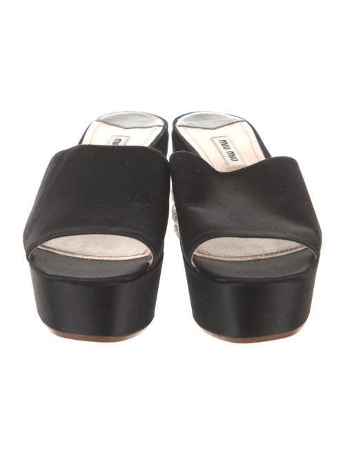 Miu Miu Satin Crystal Embellishments Slides