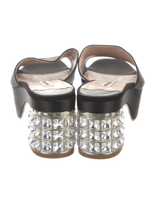 Miu Miu Satin Crystal Embellishments Slides