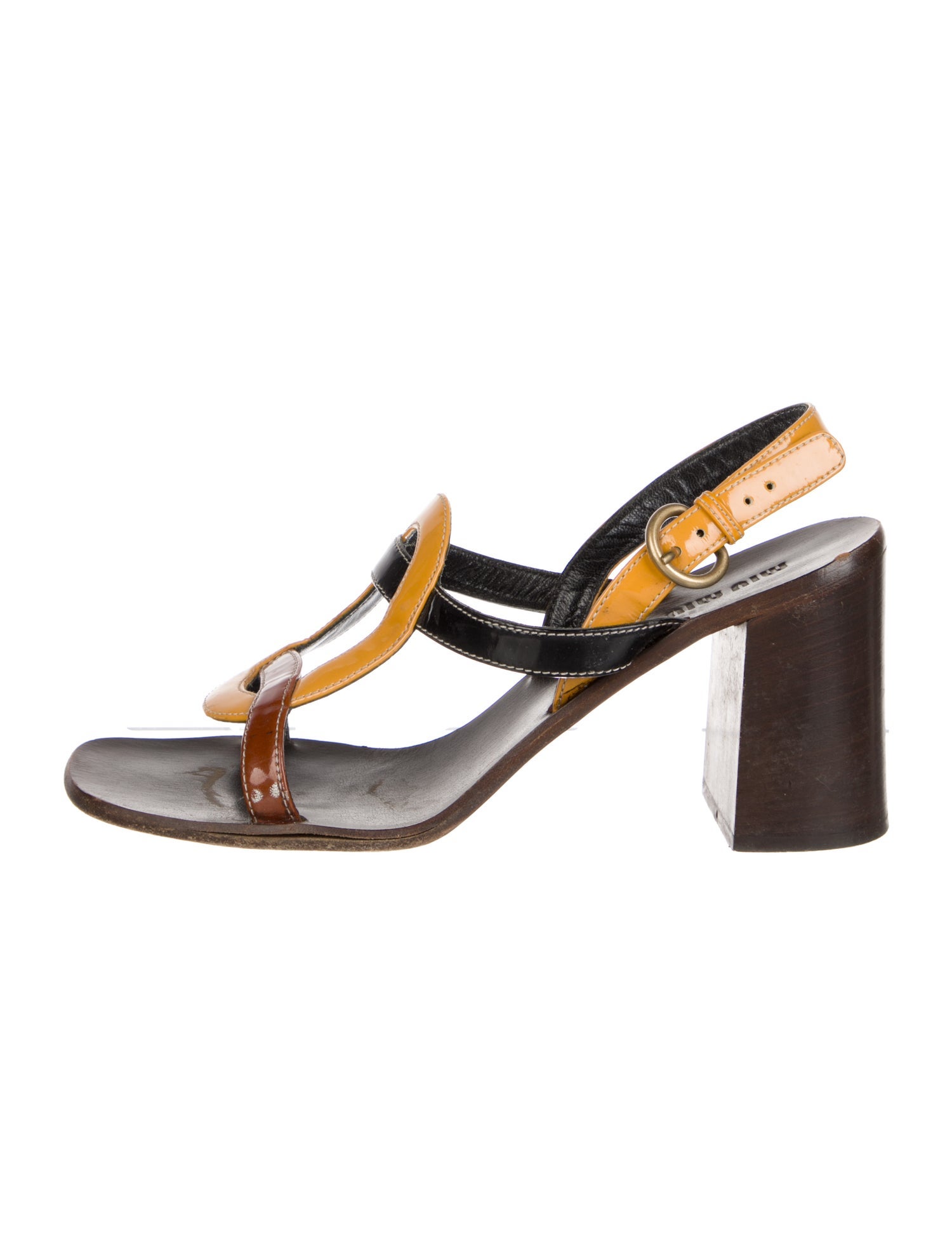 Miu Miu Patent Leather Slingback Sandals