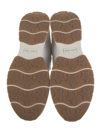 Miu Miu Leather Distressed Accents Sneakers